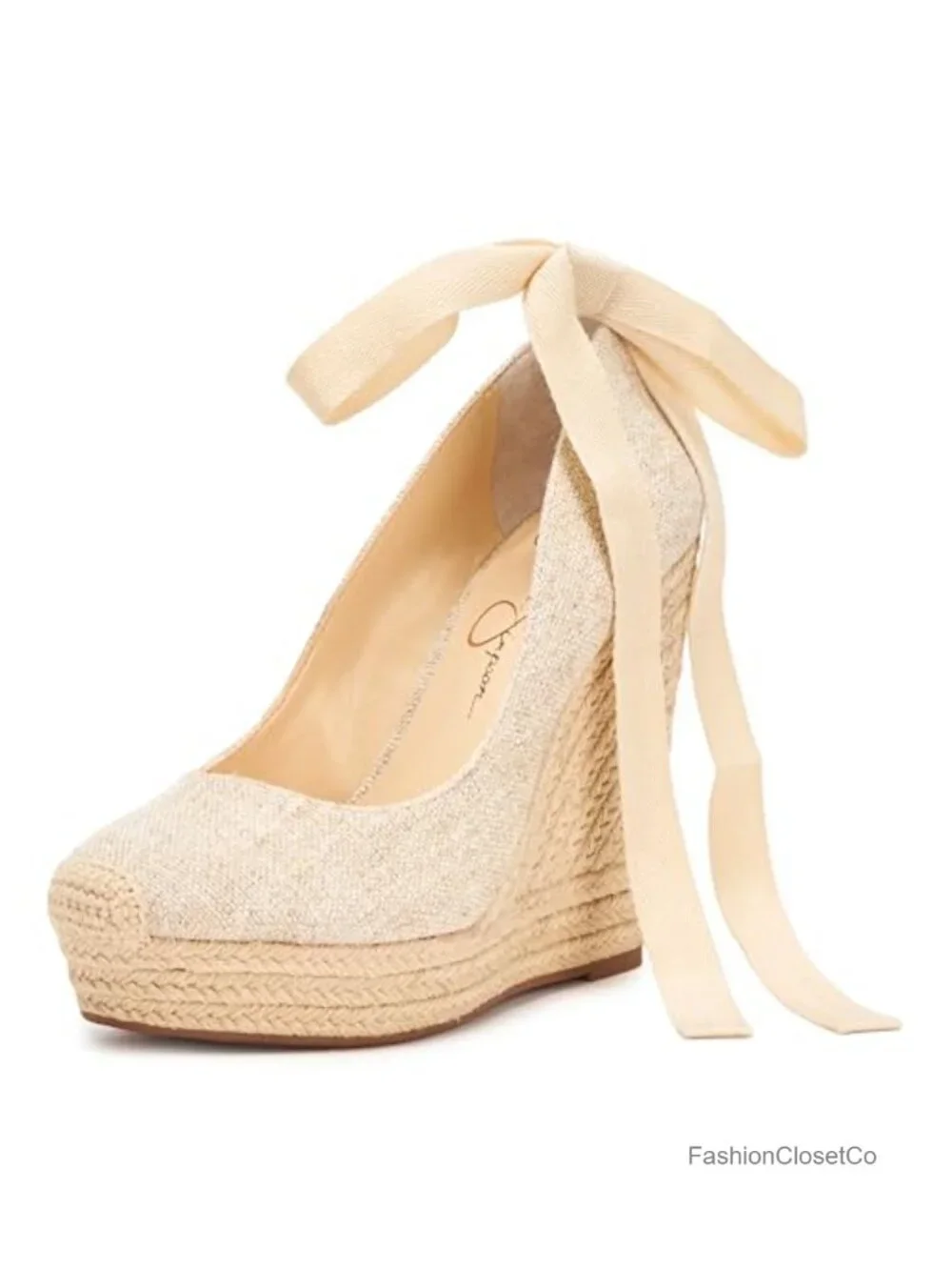 Canvas Espadrille Wedge Sandals Lace-Up Ankle Strap Women's Shoes
